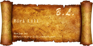 Biri Lili névjegykártya