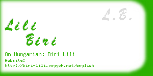 lili biri business card